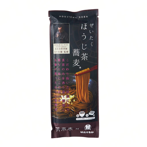 ぜいたく ほうじ茶 蕎麦 Hakkenaka Premium Hojicha Japanese Soba Noodle 200g japanmart.sg 